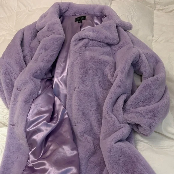 G by Giuliana Purple Faux Fur Jacket - Picture 4 of 5